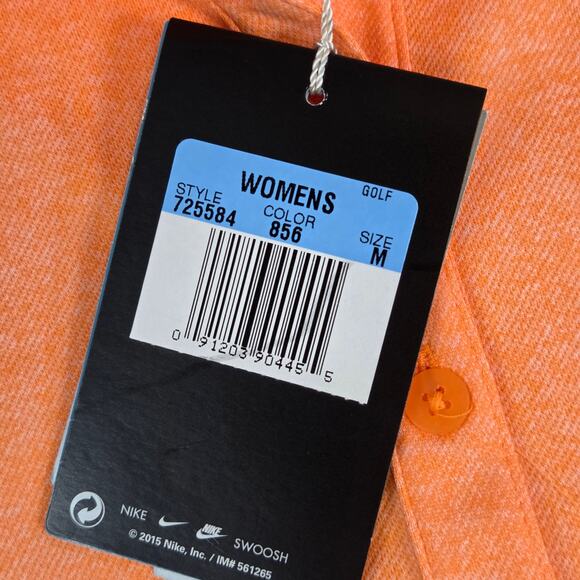 Nike Golf Women’s Dri-Fit Polo Shirt Orange Performance Top Size M NWT - Picture 4 of 16
